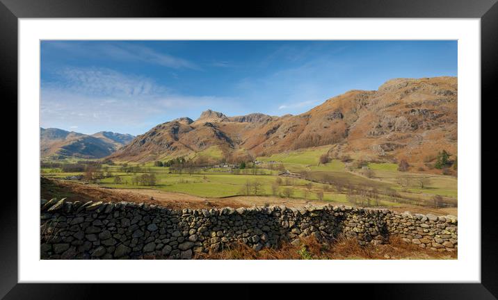 Langdale valley Lake district Framed Mounted Print by Eddie John