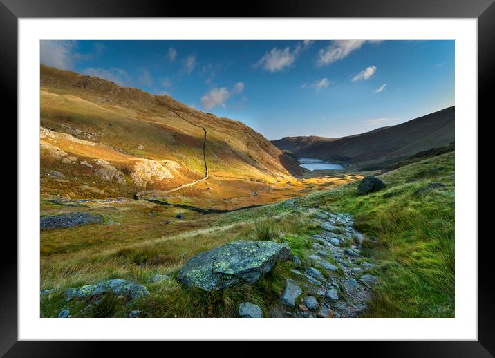 Early morning at Haweswater reservoir in the lake  Framed Mounted Print by Eddie John