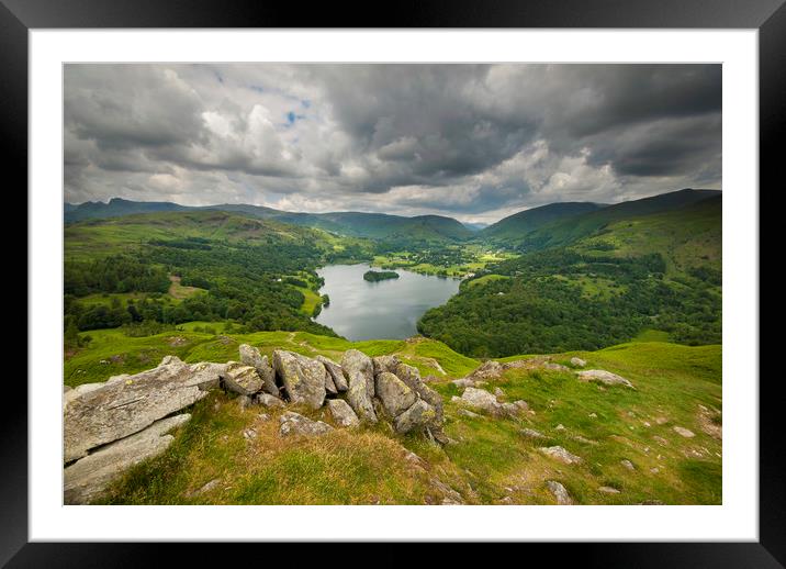 Grasmere from Loughrigg fell Framed Mounted Print by Eddie John
