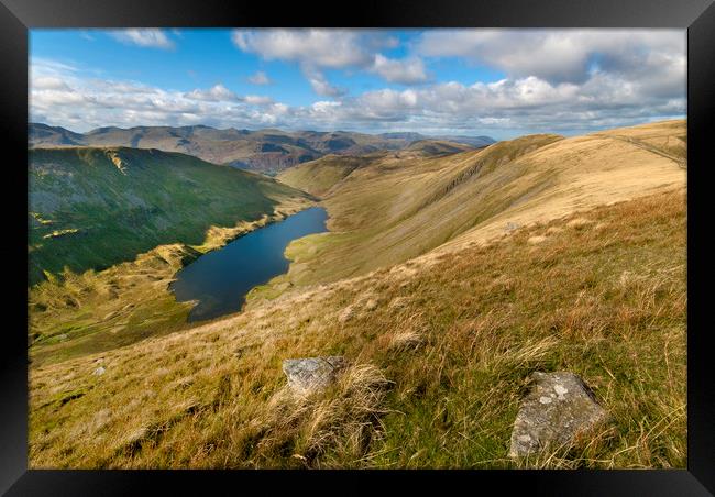 Hayeswater from high street Lake district Framed Print by Eddie John