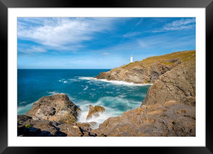 Trevose head and stinking cove   Framed Mounted Print by Eddie John