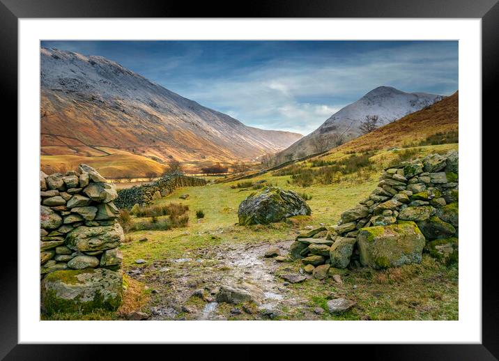 Hartsop valley in the lake district Cumbria  Framed Mounted Print by Eddie John