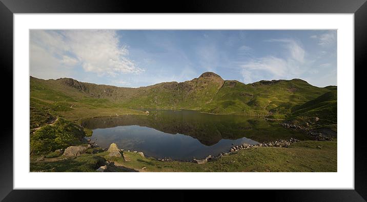 Easedale Tarn Cumbria Framed Mounted Print by Eddie John