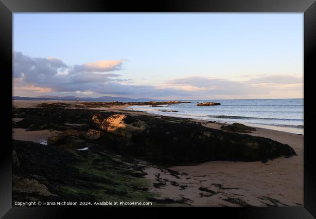Scottish Beach at Sunset Framed Print by Hania Nicholson