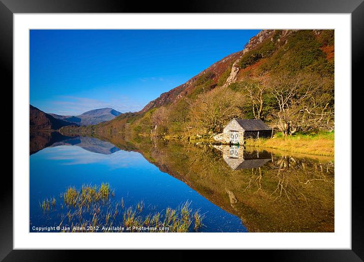 The Boathouse at Llyn Dinas Framed Mounted Print by Jan Allen