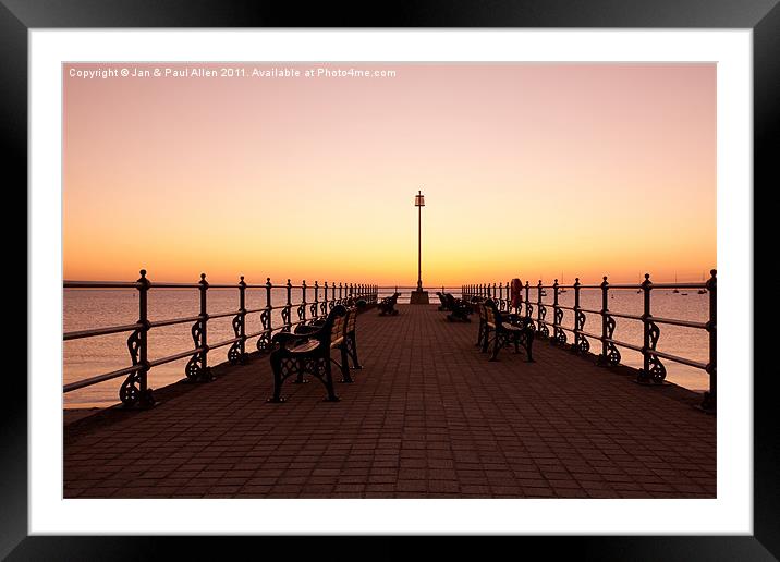 A New Dawn at Swanage Pier Framed Mounted Print by Jan Allen