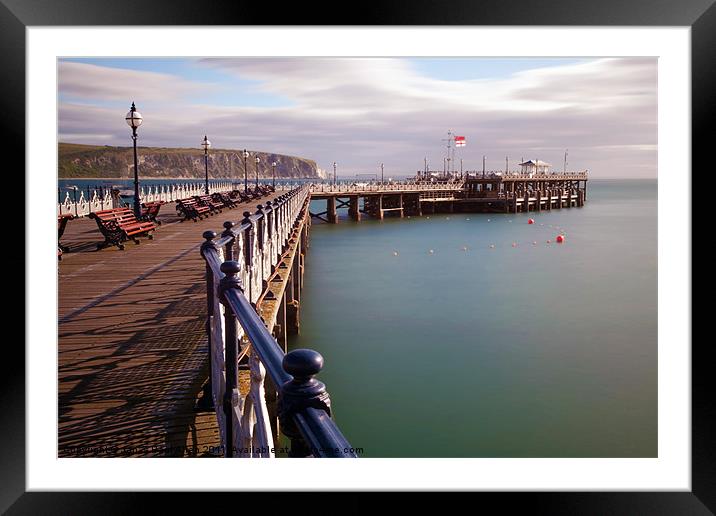 Swanage Pier at Dawn Framed Mounted Print by Jan Allen