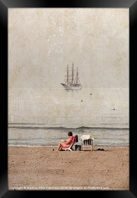 Sunbathing Framed Print by Martine Affre Eisenlohr