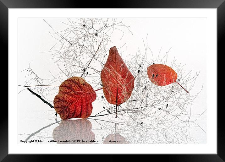 Red leaves Framed Mounted Print by Martine Affre Eisenlohr