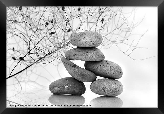 Zen pebbles Framed Print by Martine Affre Eisenlohr