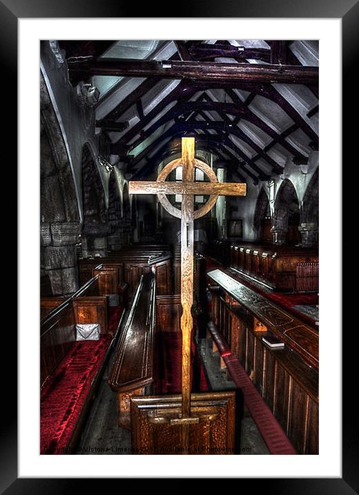 St Michaels on Wyre Cross Framed Mounted Print by Victoria Limerick