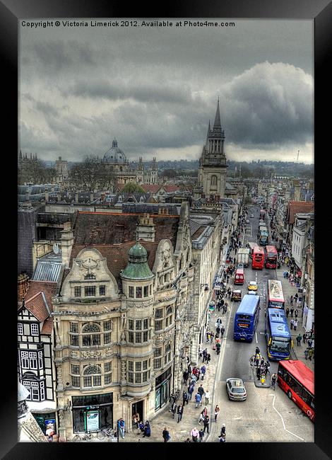 The High Street - Oxford Framed Print by Victoria Limerick