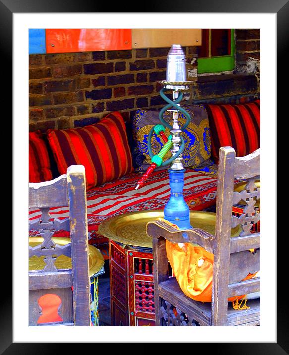 Empty Khave Seats - Turkish Bar Camden Framed Mounted Print by Victoria Limerick