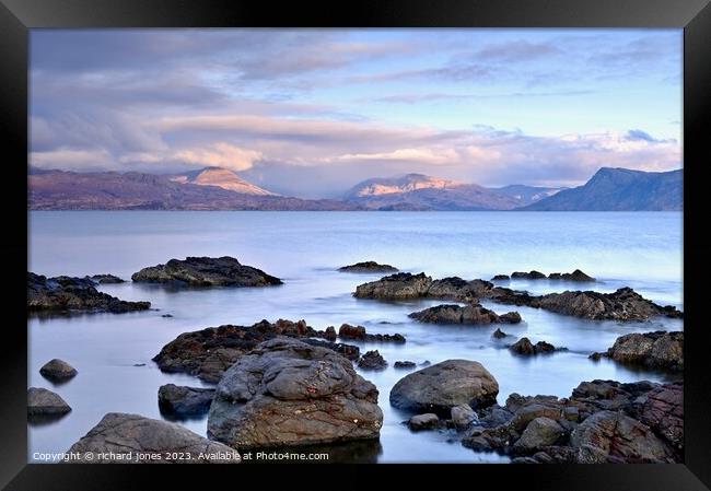 Skye dusk 1 Framed Print by richard jones