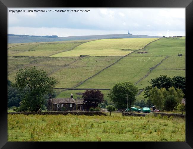 Looking over to Stoodley Pike.  Framed Print by Lilian Marshall