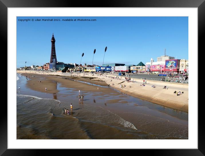 Blackpool North to Central Promenade. Framed Mounted Print by Lilian Marshall