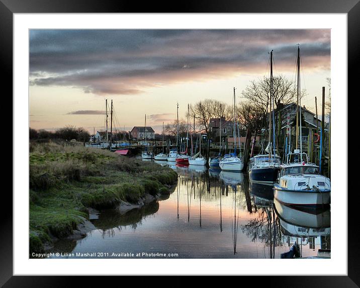 Sunset at Skippool Creek. Framed Mounted Print by Lilian Marshall