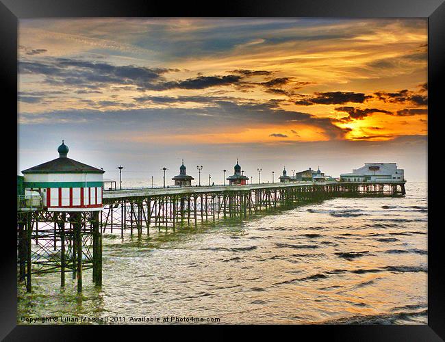 North Pier Blackpool Framed Print by Lilian Marshall