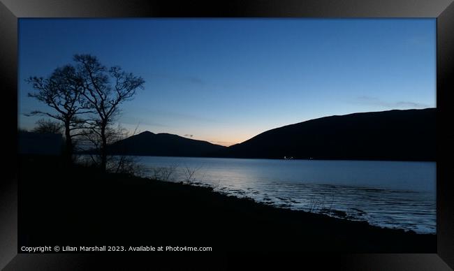 The blue hour over Loch Linnhe  Scotland.  Framed Print by Lilian Marshall