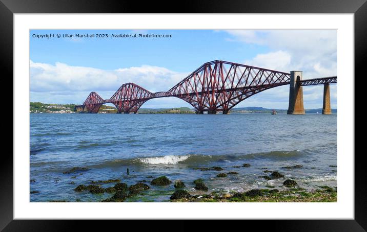 The Forth Bridge at Dalmeny South Queensferry.. Framed Mounted Print by Lilian Marshall