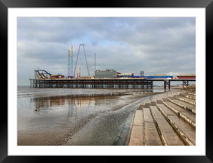 South Pier Blackpool. Framed Mounted Print by Lilian Marshall