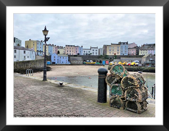 Tenby Harbour. Framed Mounted Print by Lilian Marshall