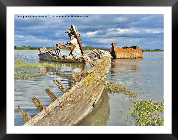 Decommissioned Trawlers. Framed Mounted Print by Lilian Marshall