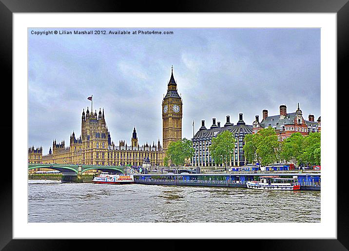Westminster London. Framed Mounted Print by Lilian Marshall