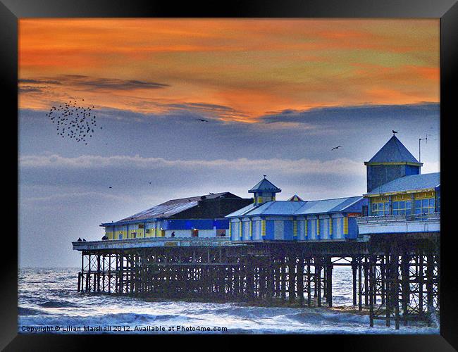 Starlings over Central Pier. Framed Print by Lilian Marshall