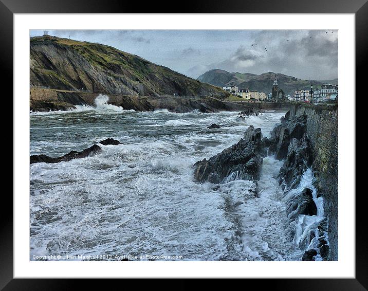 Rough Seas Illfracombe.(2) Framed Mounted Print by Lilian Marshall