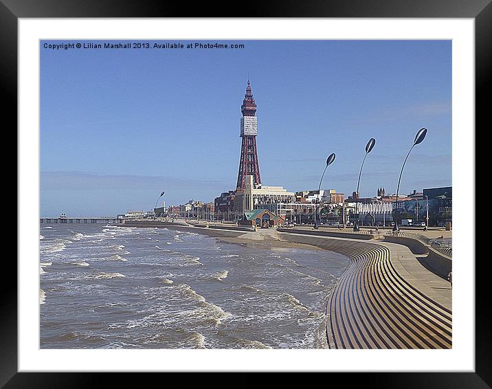 Blackpool Promenade Framed Mounted Print by Lilian Marshall