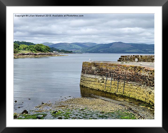 Jetty at Kerrycroy. Framed Mounted Print by Lilian Marshall