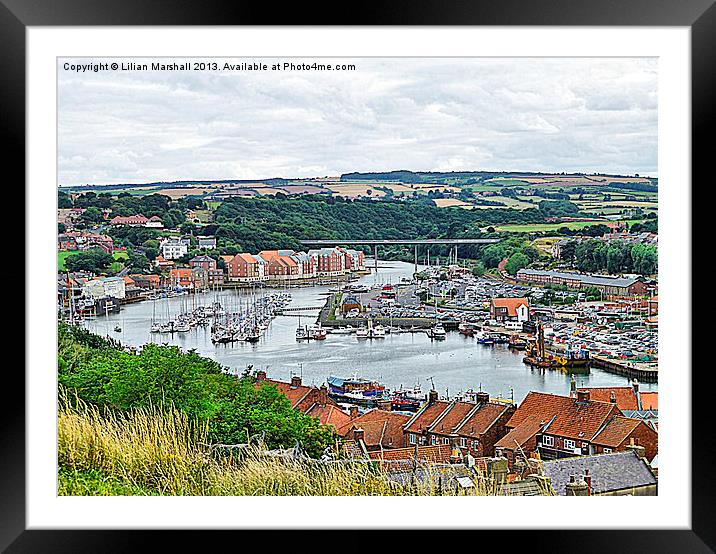 Whitby Harbour. Framed Mounted Print by Lilian Marshall