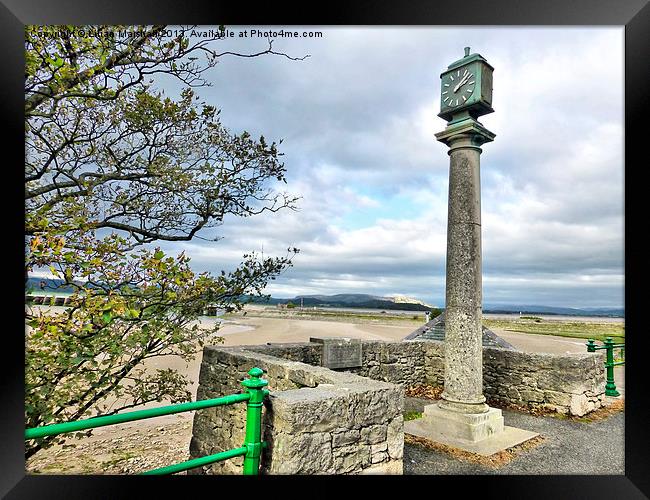 Arnside Clock. Framed Print by Lilian Marshall