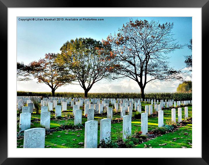 La Brique War Cemetary. Framed Mounted Print by Lilian Marshall