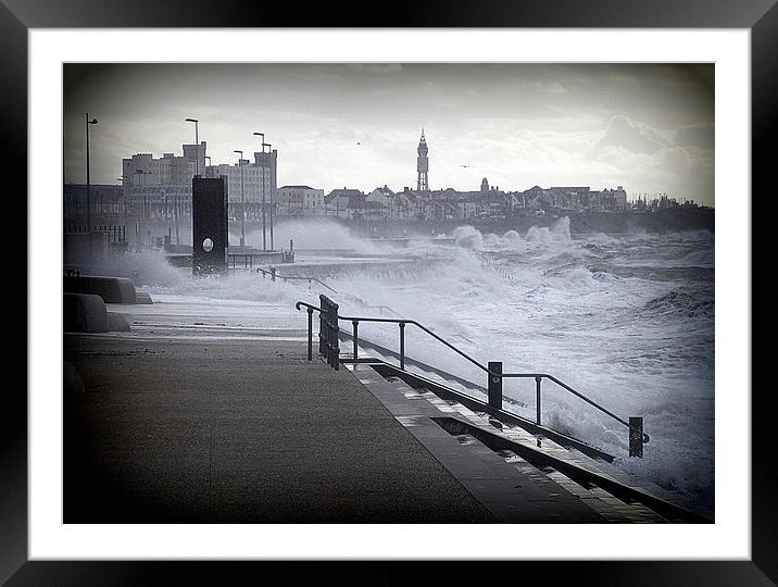 Rough sea at Cleveleys Framed Mounted Print by Lilian Marshall