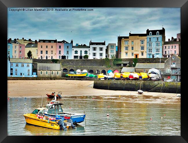 Colourful Tenby. Framed Print by Lilian Marshall