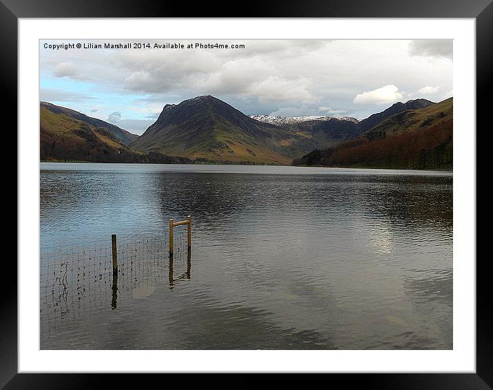 Lake Buttermere. Framed Mounted Print by Lilian Marshall
