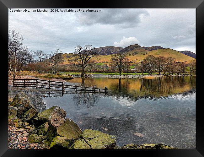 Buttermere Lake . Framed Print by Lilian Marshall