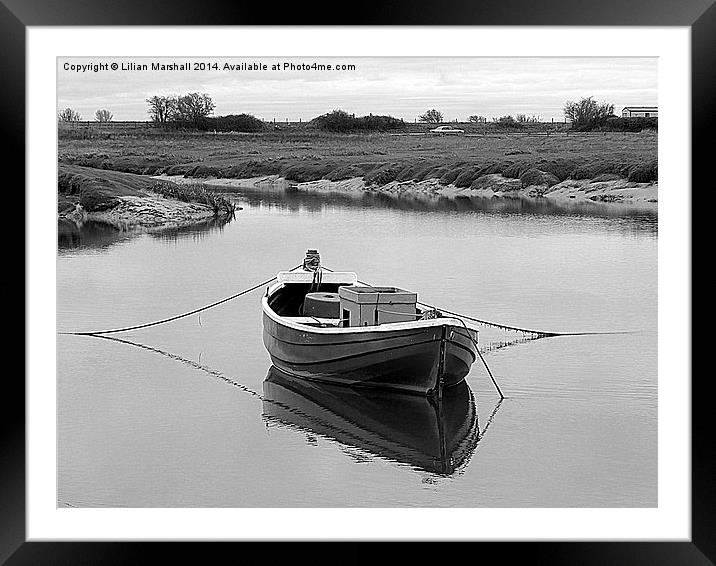 Reflections on the Lune Estuary Framed Mounted Print by Lilian Marshall