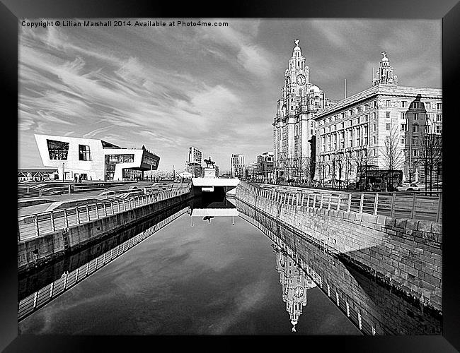 Liverpool Pier Head. Framed Print by Lilian Marshall