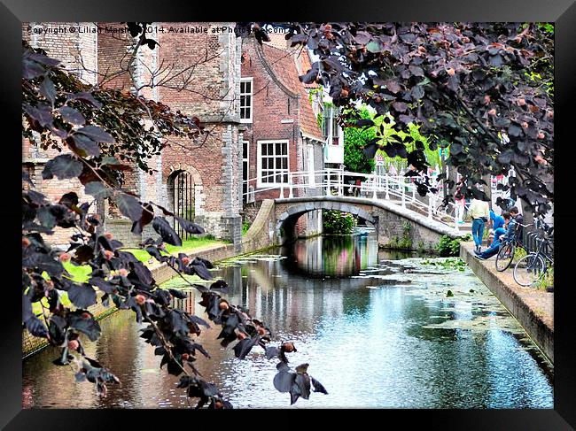 Canals at Delft. Framed Print by Lilian Marshall
