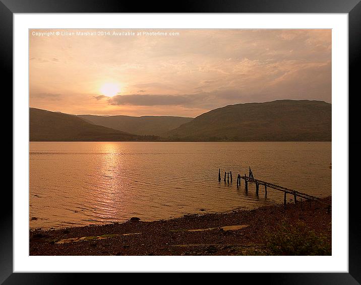 Sunset over Loch Linnhe  Framed Mounted Print by Lilian Marshall