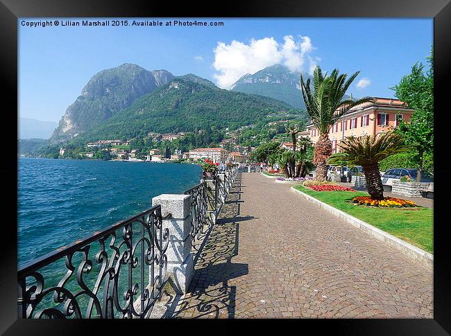  Maggiore Promenade.  Framed Print by Lilian Marshall