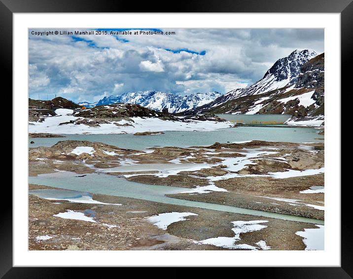  Bernina Pass and Glaciers Framed Mounted Print by Lilian Marshall