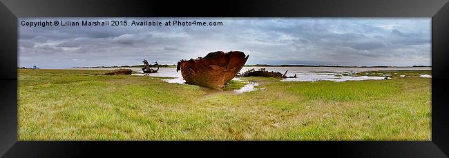  Panorama of Decommissioned Trawlers. Framed Print by Lilian Marshall