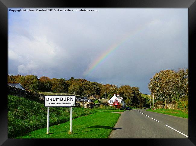  Rainbow over Drumburn. Framed Print by Lilian Marshall