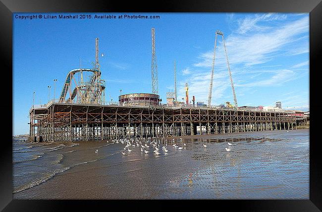  South Pier Blackpool Framed Print by Lilian Marshall