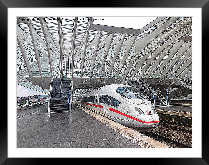  The ICE train in Liege Station. Framed Mounted Print by Lilian Marshall