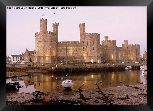  Caernarfon Castle. Framed Print by Lilian Marshall